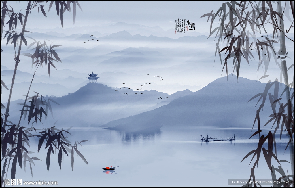 水墨新中式山水画