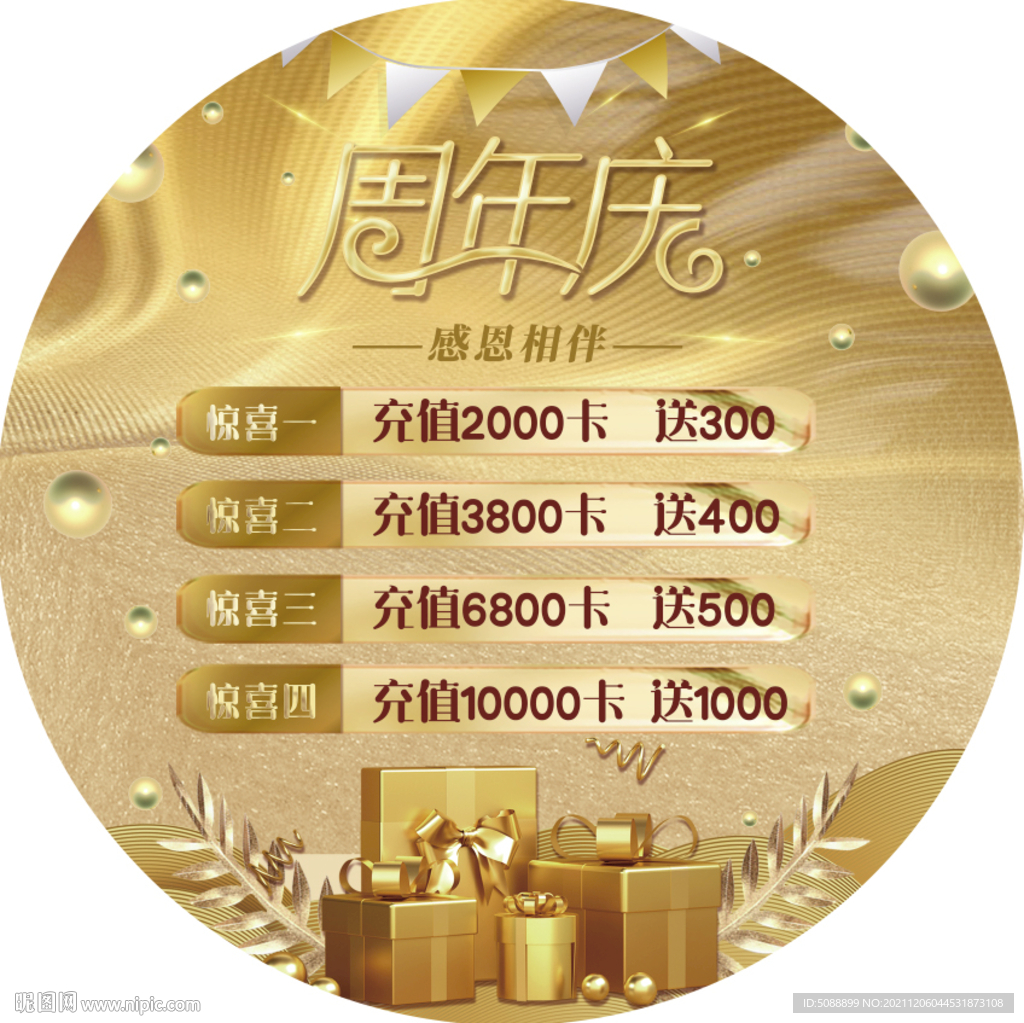 周年庆 金色地贴 会员开业