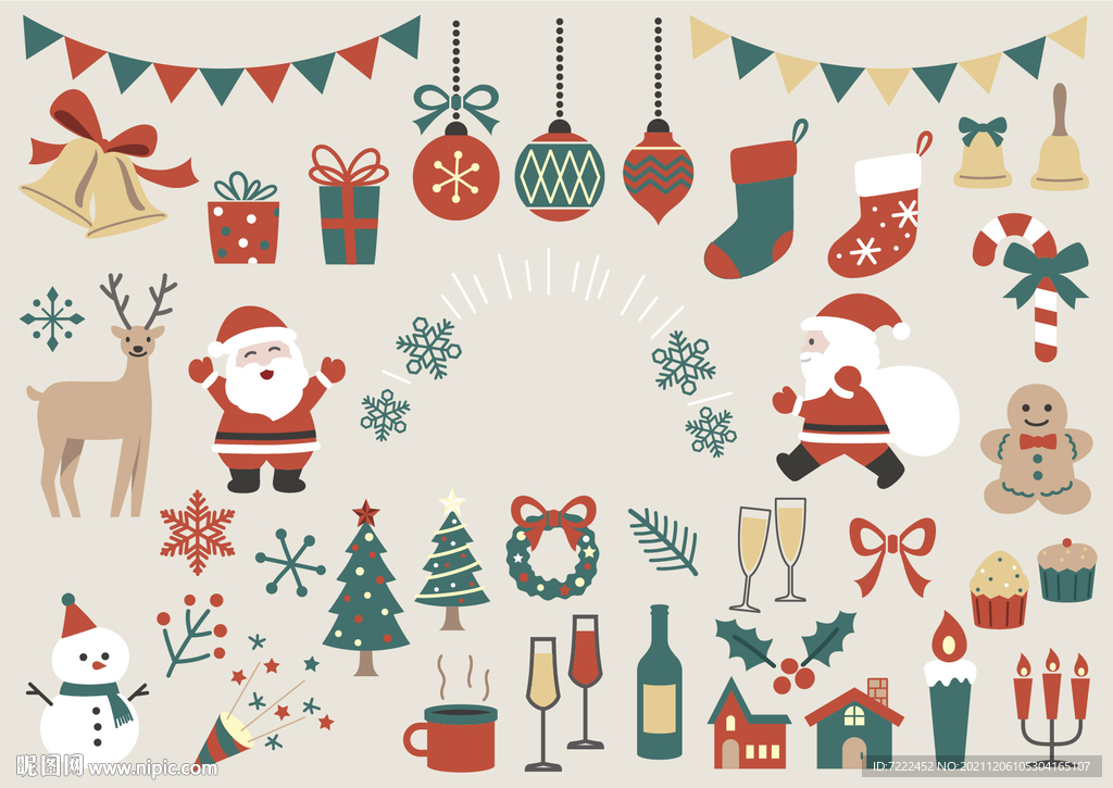 卡通圣诞饰品底纹