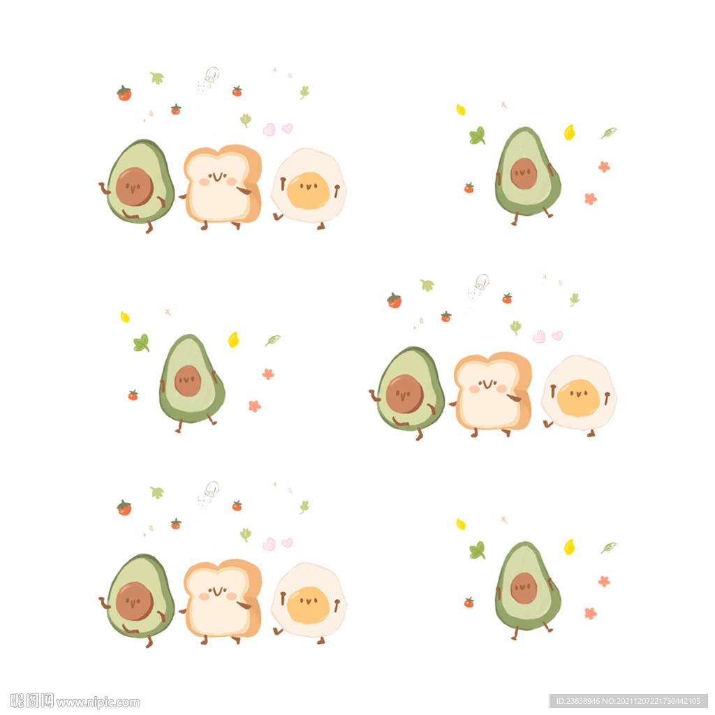 食物手账贴纸手绘卡通图片