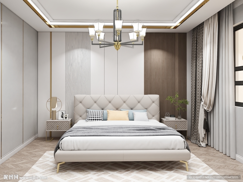 全屋定制现代卧室衣柜效果图