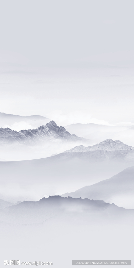 爆款 玄关山水 TIF分层画 