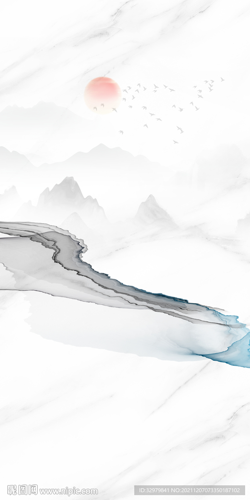 大气玄关山水 TIF分层画 