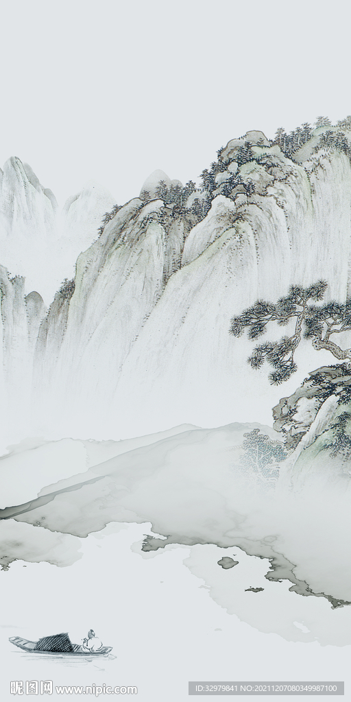 最新高清画山水图 TIF分层