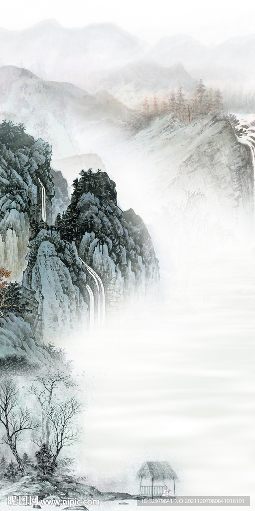 爆款高清画山水图 TIF分层