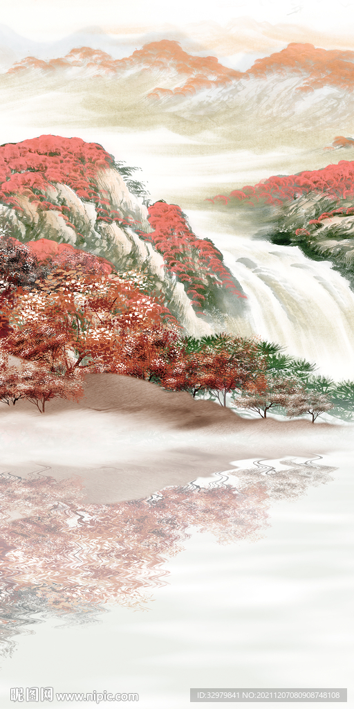 中国风高清画山水图 TIF分层