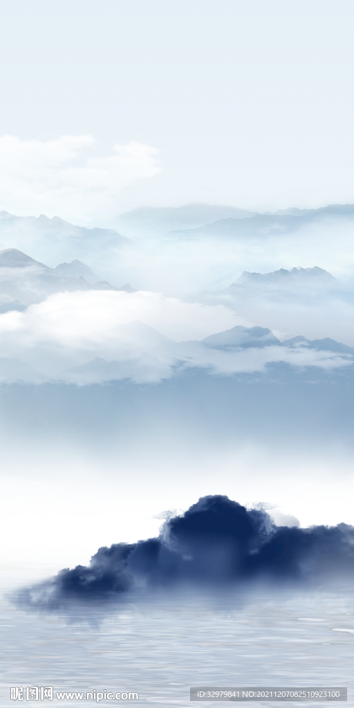 简约 高清画山水图 TIF分层