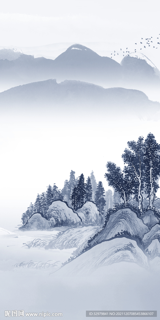 高端玄关山水图 TIF分层 