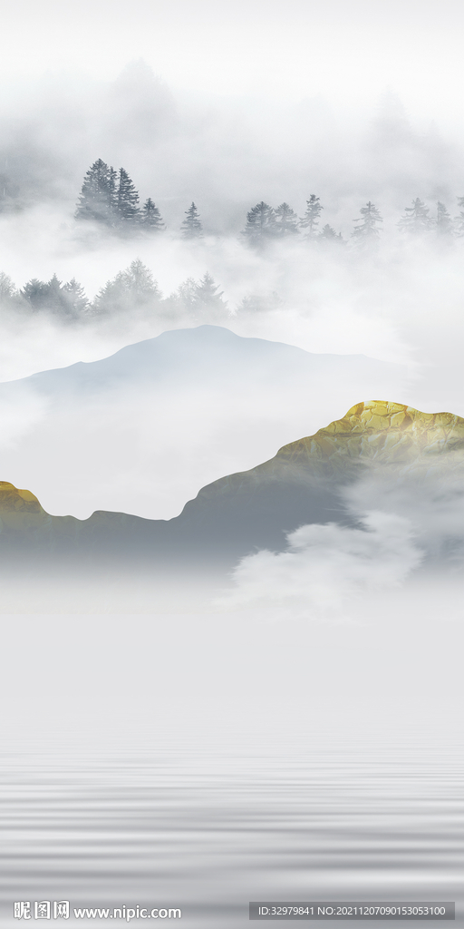 人气玄关山水图 TIF分层 