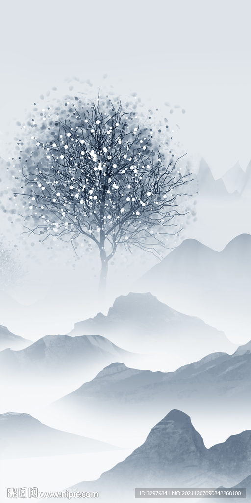 大气 玄关山水图 TIF分层 