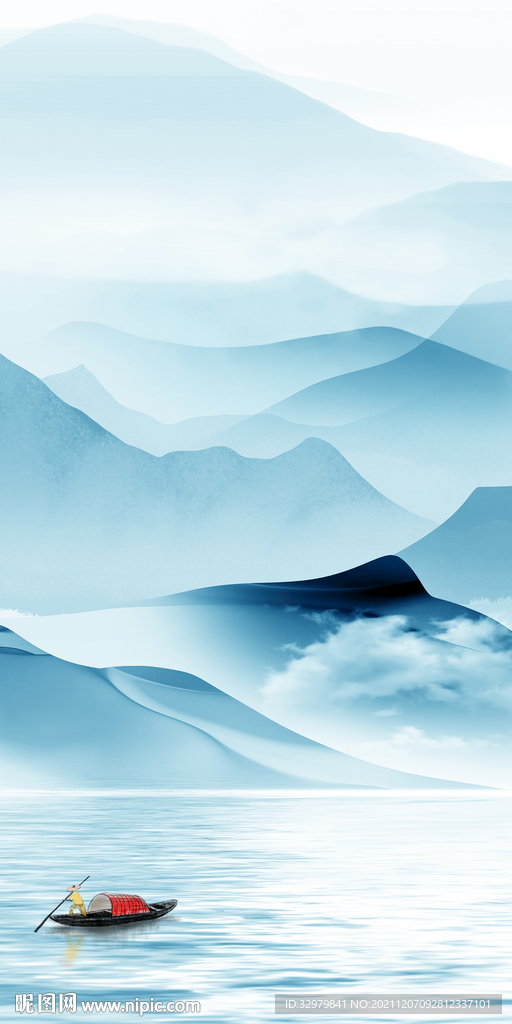 现代 玄关画山水 TIF分层 