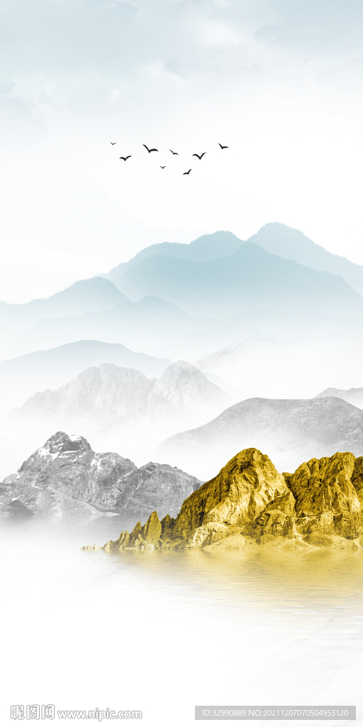 高档 最新玄关山水 TIF分层