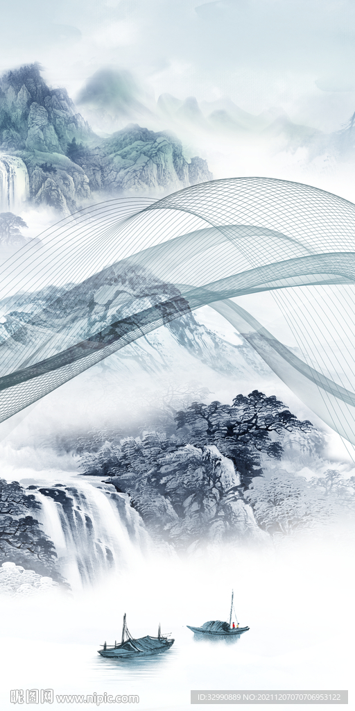 新款最新玄关山水 TIF分层