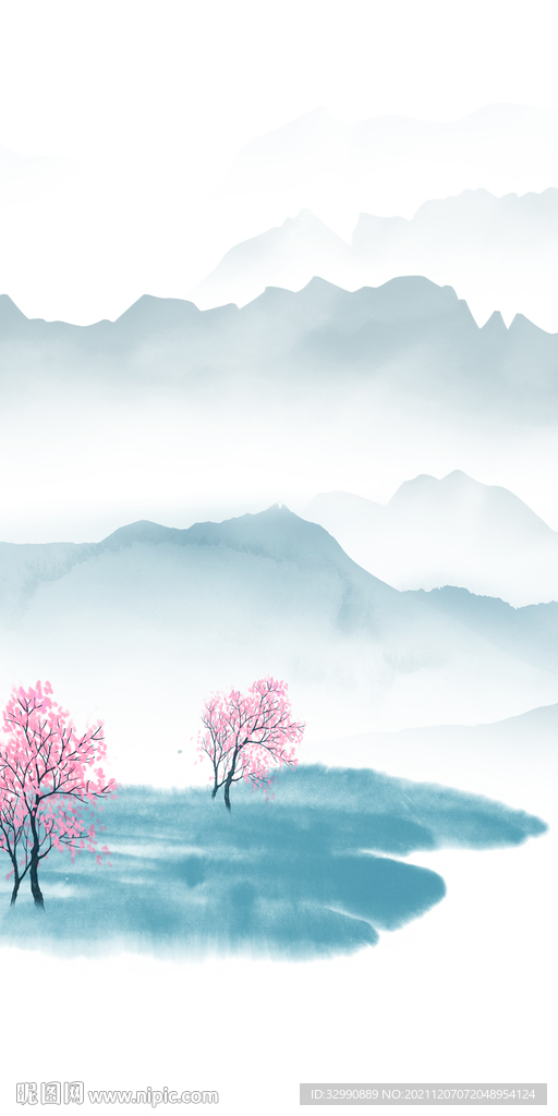 中国风最新玄关山水 TIF分层