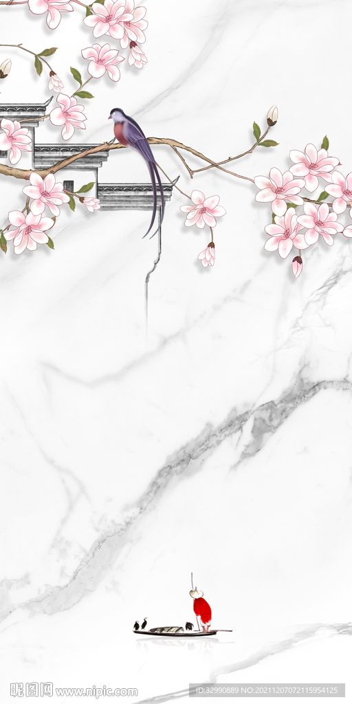 花鸟 最新玄关山水 TIF分层