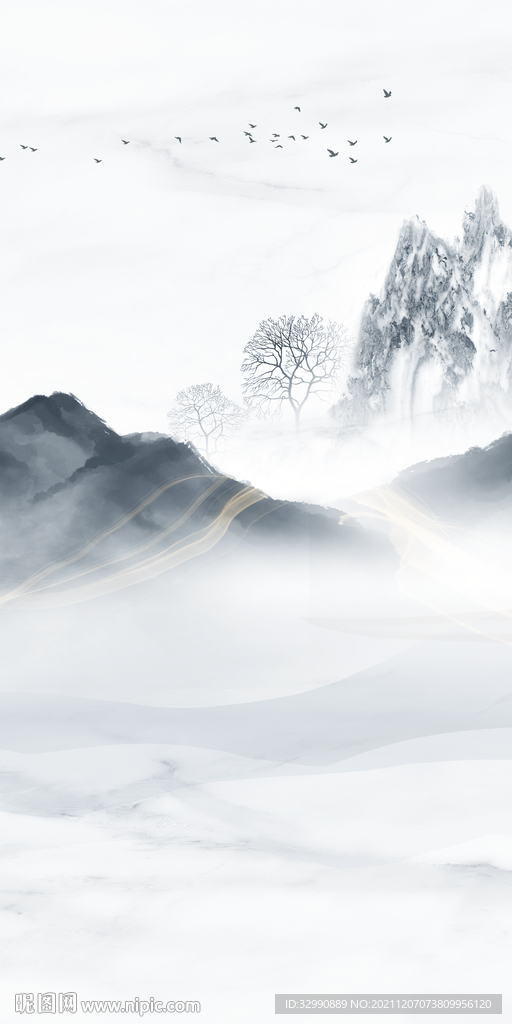 人气 最新玄关山水 TIF分层