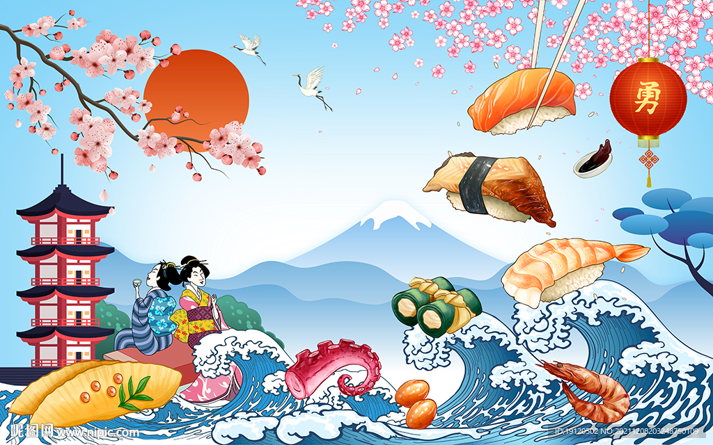 日式料理背景墙