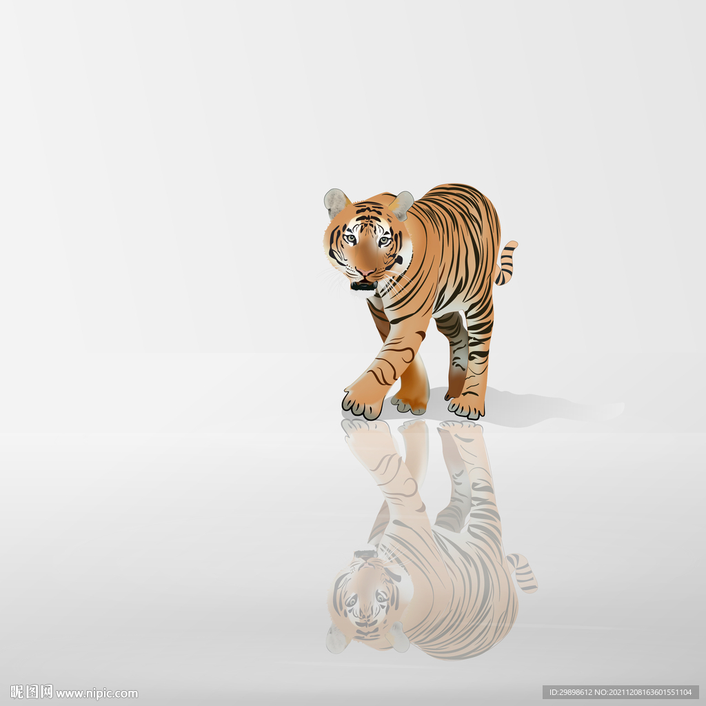 虎年2022生肖绘画新年老虎