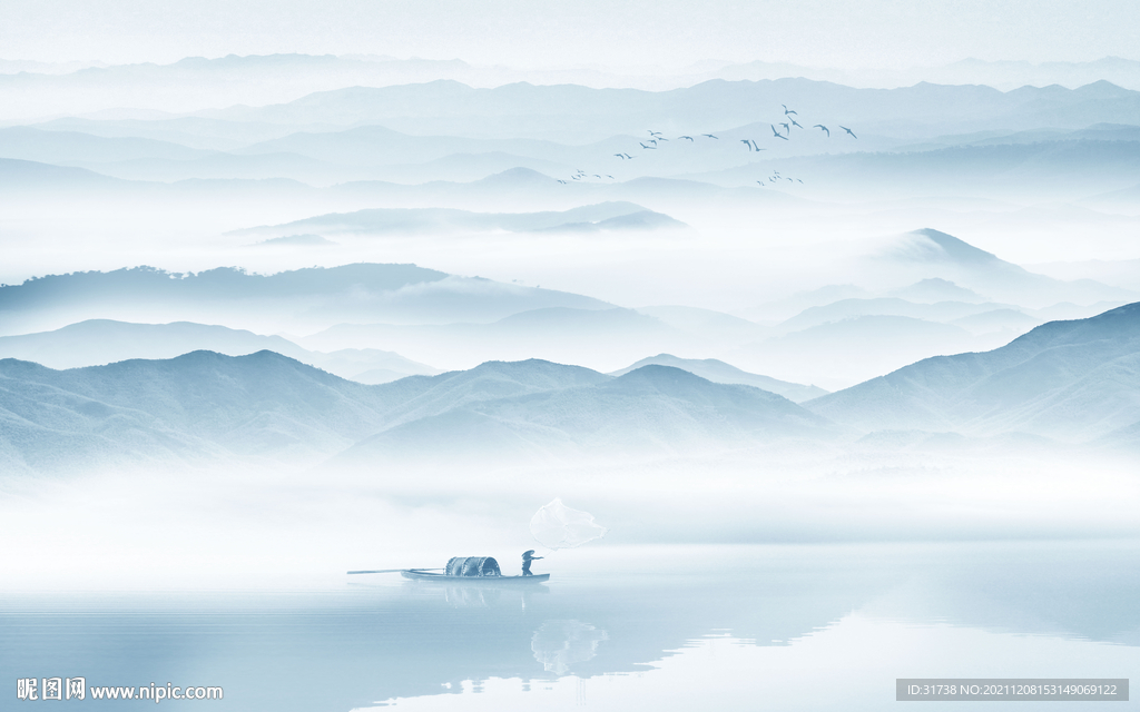 现代 客厅墙画山水画