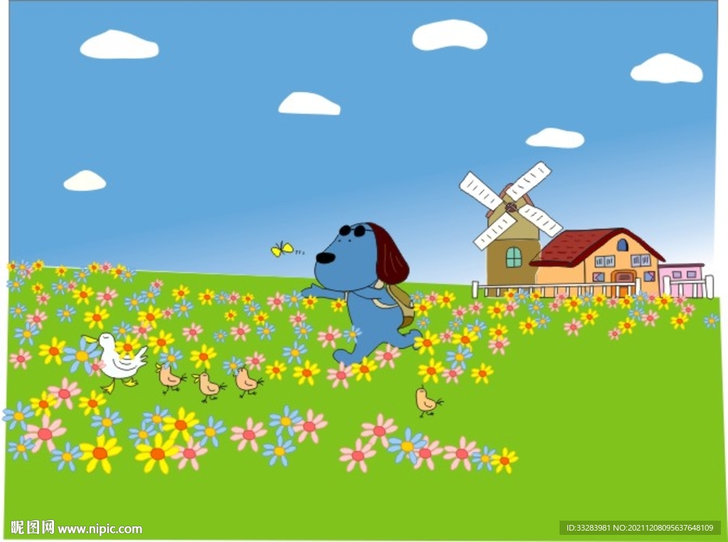 风景壁纸漫画动物