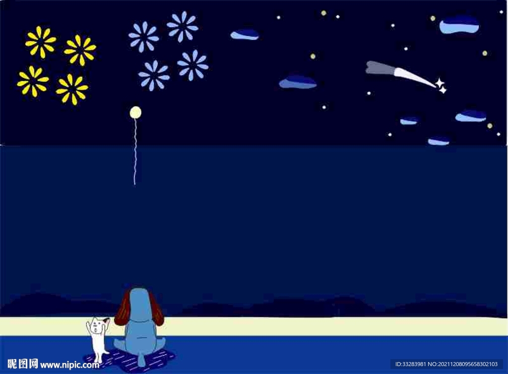 壁纸星空动物漫画