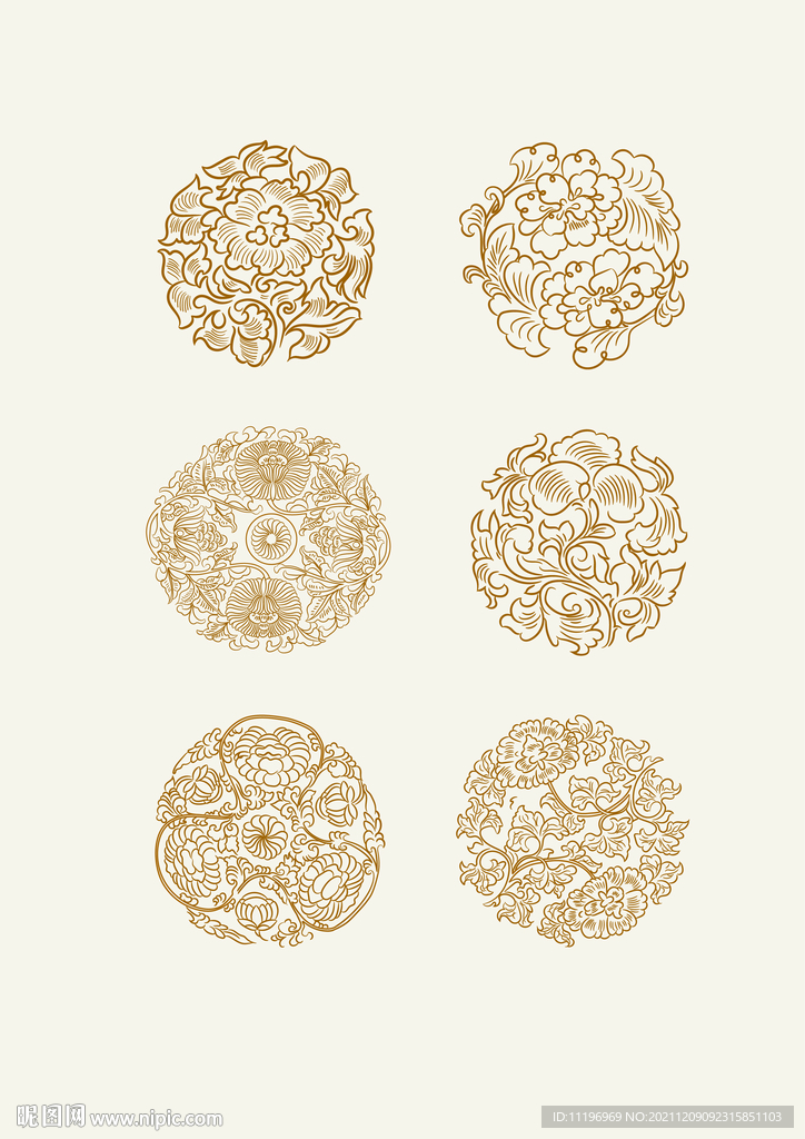 国潮图案纹样牡丹纹