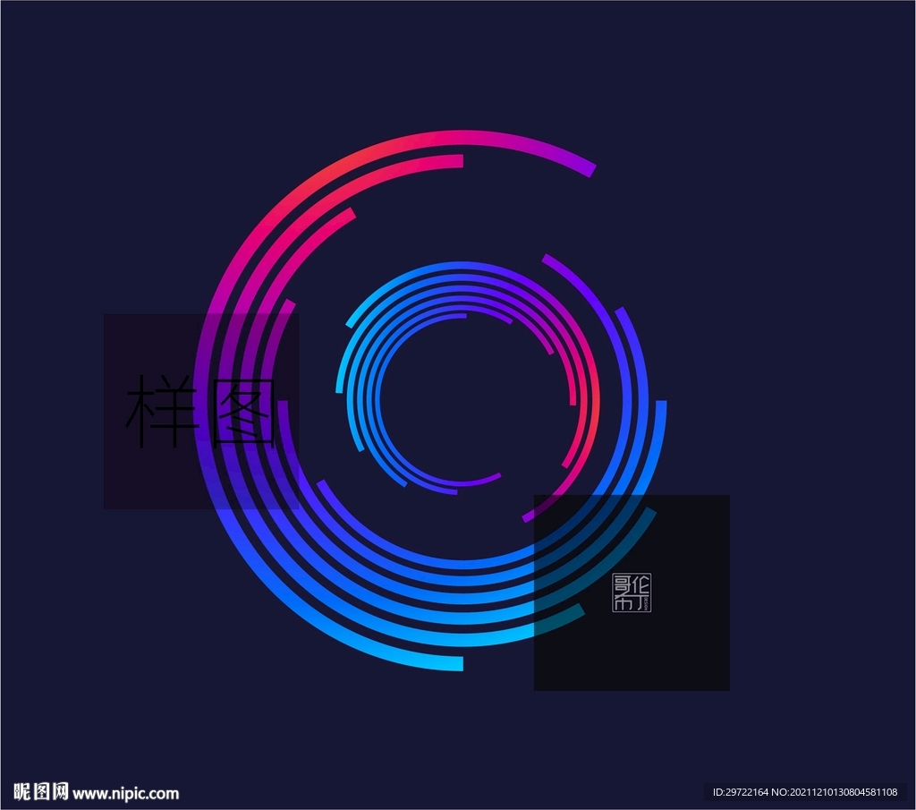 圆环渐变放射螺旋