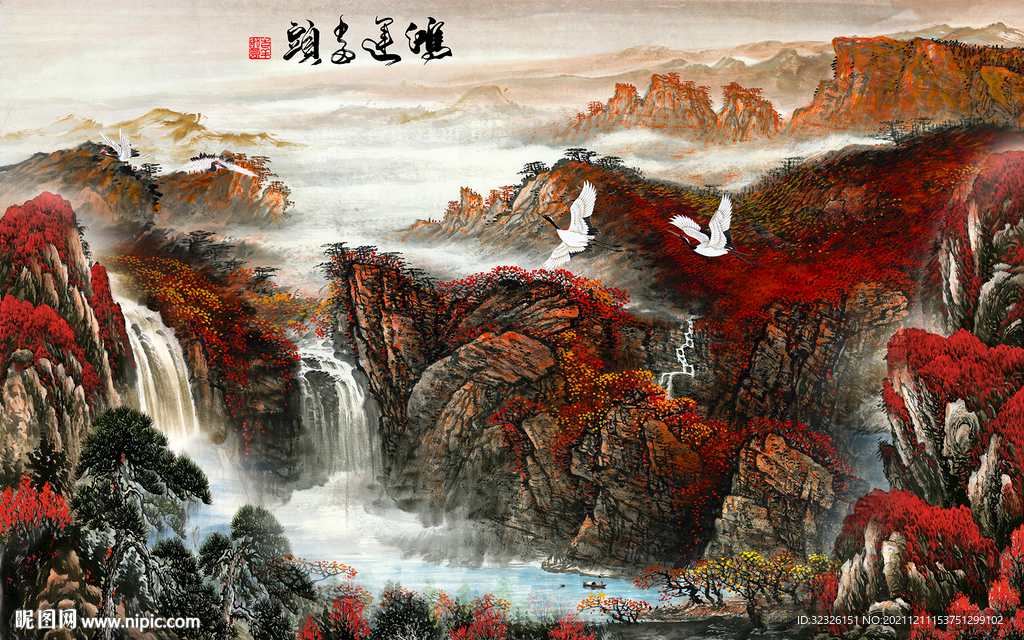 高清鸿运当头画 tif分层图