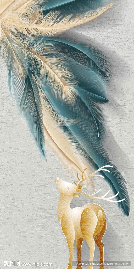 羽毛玄关装饰画