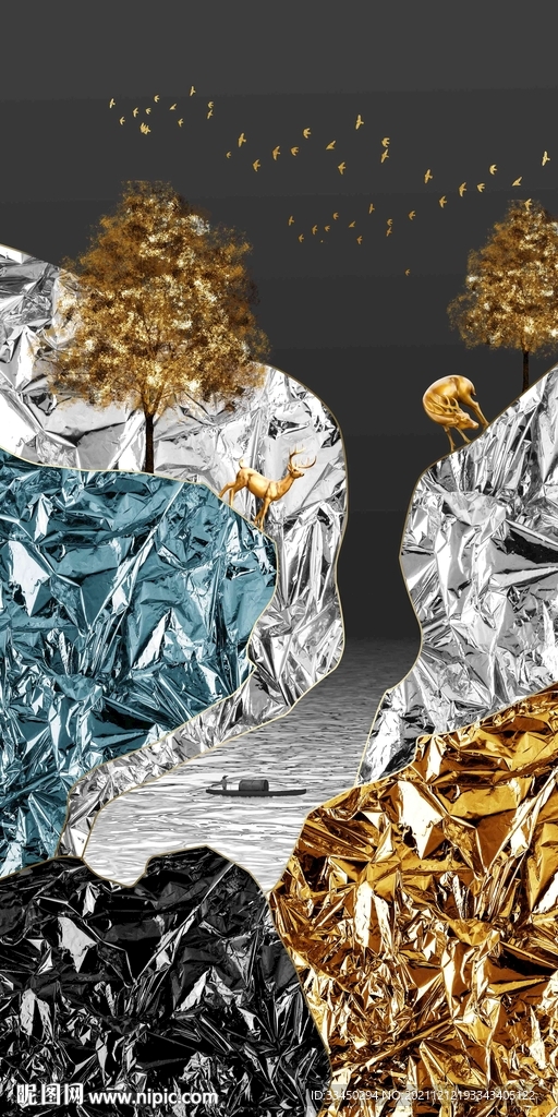 抽象玄关装饰画