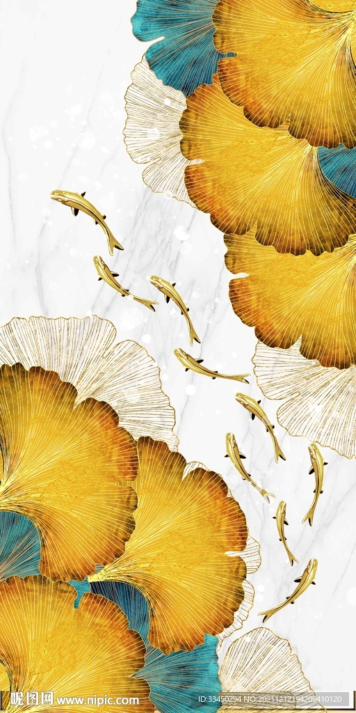 九鱼玄关装饰画