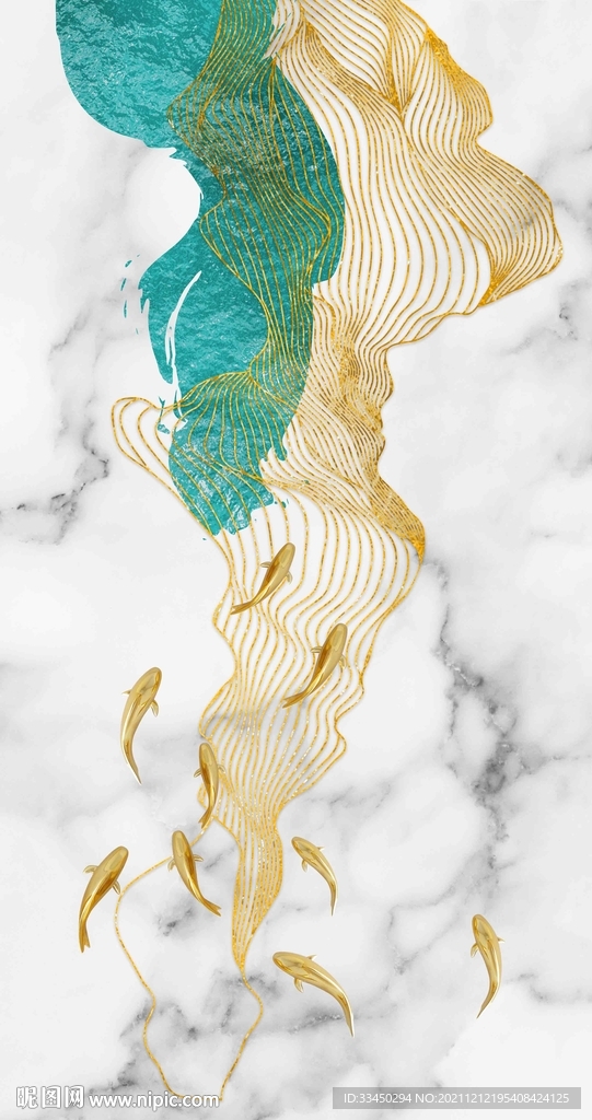 九鱼玄关装饰画