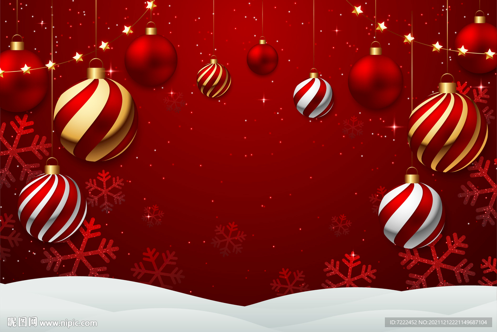 喜庆红色圣诞海报底图
