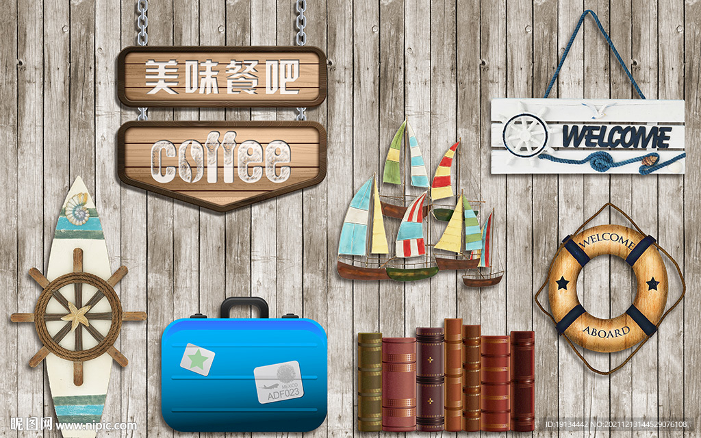 欧式复古工装壁画