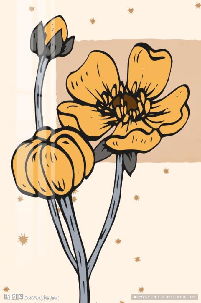 小黄花装饰画