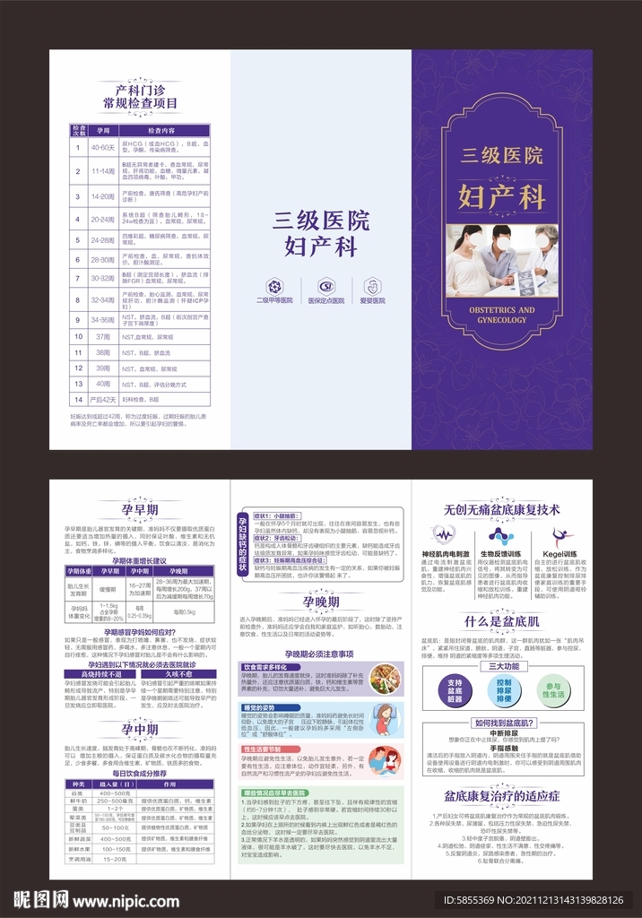 妇产科三折页