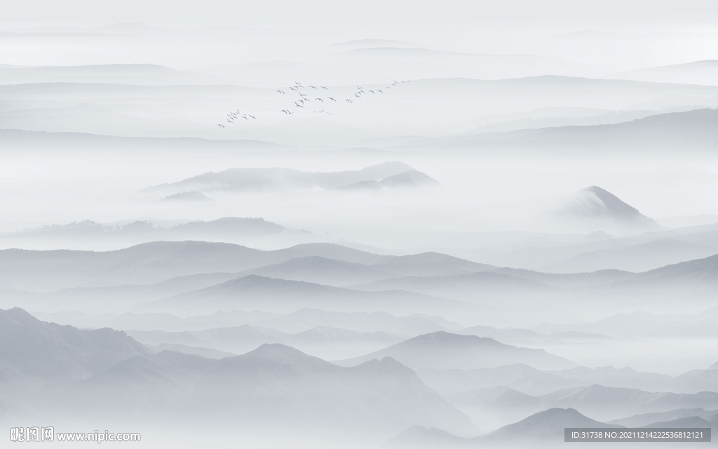 新中式山水背景墙