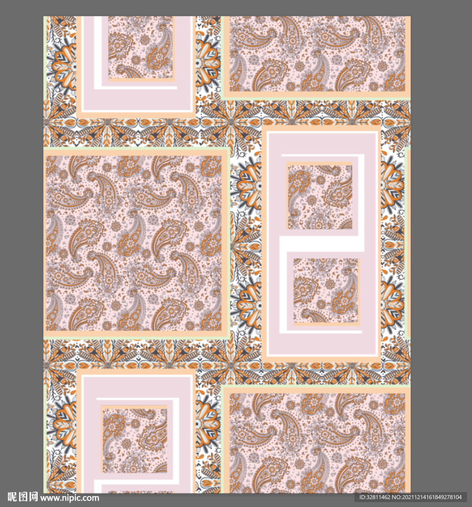 腰果花 方巾 大牌