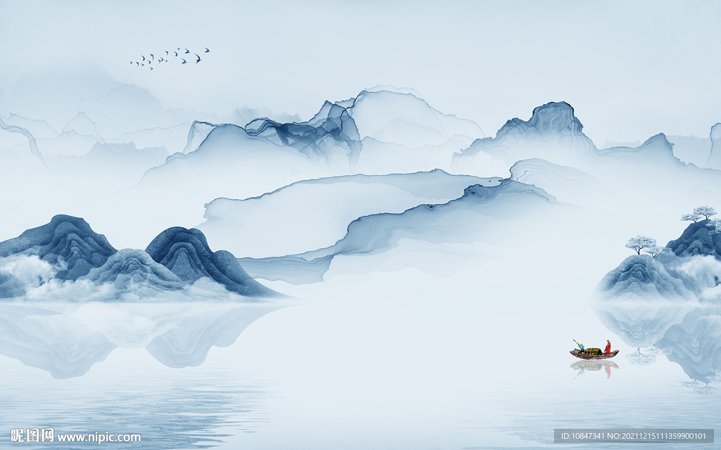 别墅 新山水背景墙 TIF分层