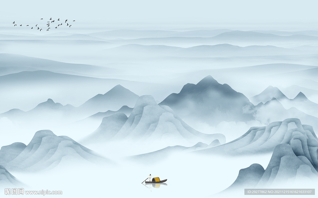 最新山水电视背景 tif分层