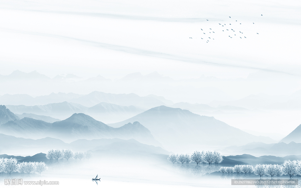 高清 山水电视背景 tif分层