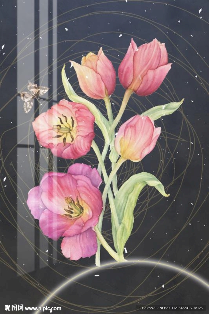 郁金香装饰画