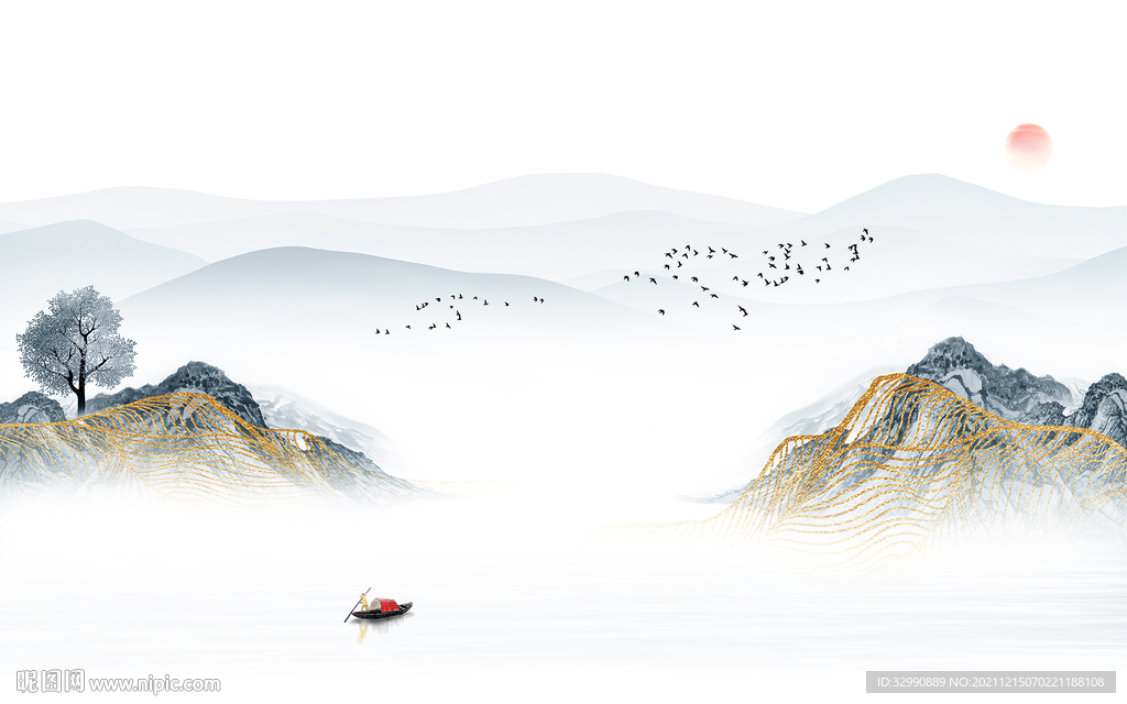 高清 意境山水新画 TIF分层