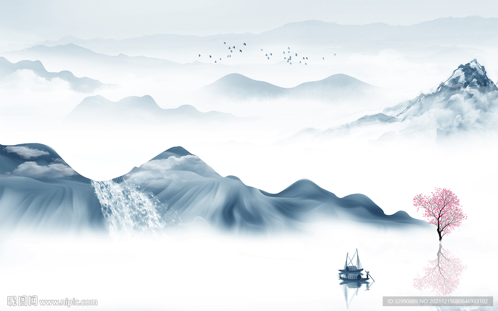 大气意境山水新画 TIF分层