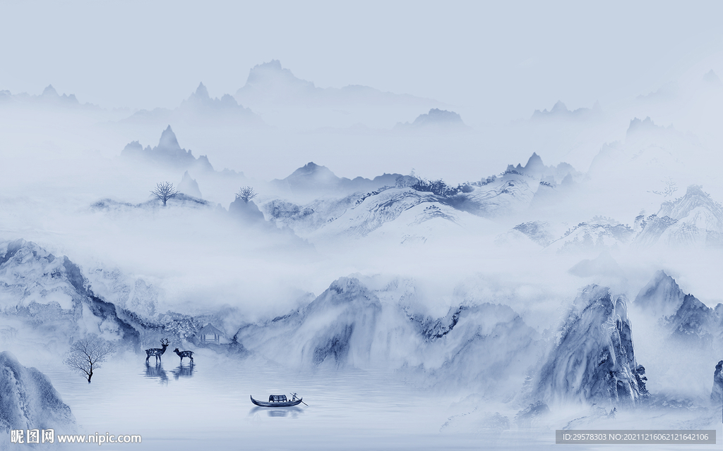 新款 客厅新山水画 TIF分层