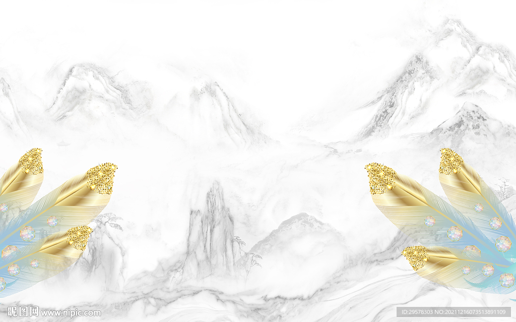 高清客厅新山水画 TIF分层