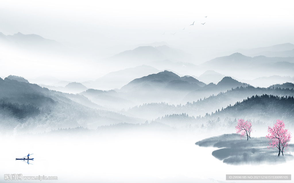 爆款 客厅背景山水 TIF文件