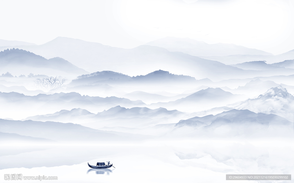 最新别墅山水背景 tif分层