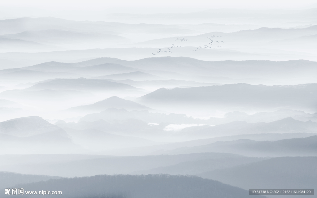 新中式中国风山水画背景墙