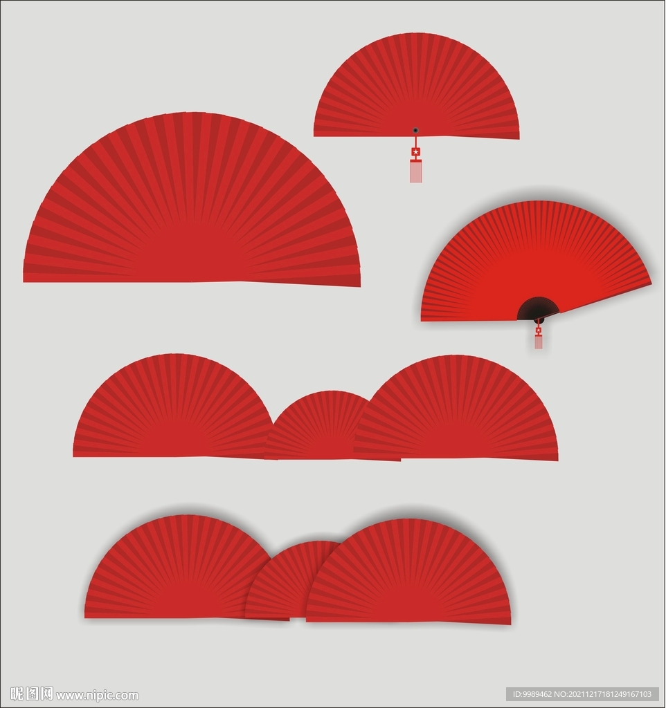 折扇扇子矢量图